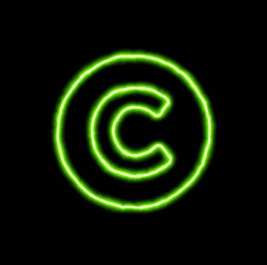 Yeşil neon sembolü telif hakkı 