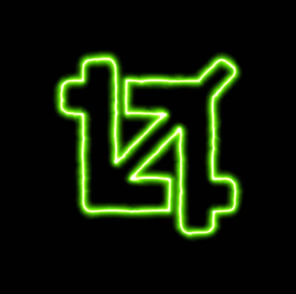 green neon symbol crop