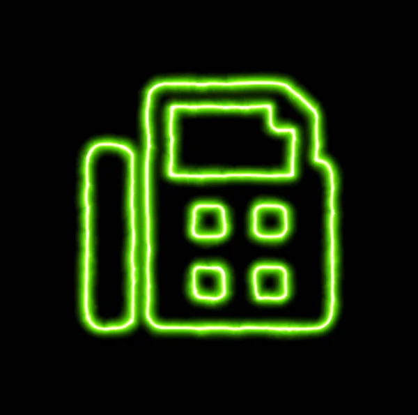 Groene neon symbool fax — Stockfoto
