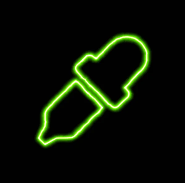 Zöld neon szimbólum szem Cseppszámláló — Stock Fotó