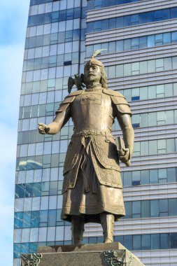 Moğolistan, Ulaanbaatar-08 Ağustos 2018: Marco Pol bir anıt