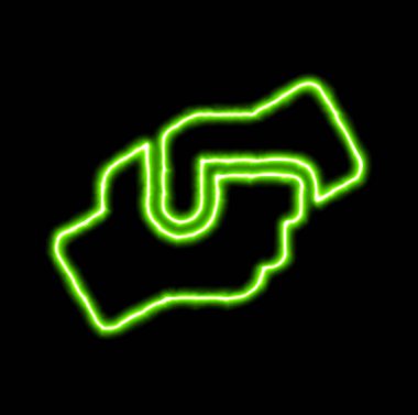 Yeşil neon eller simgesini, başka yardım 