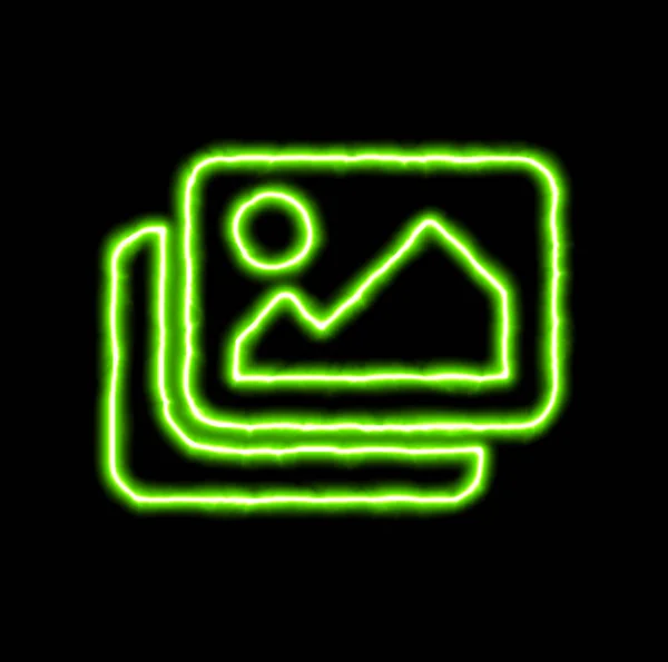 Zelené neon symbol obrázky — Stock fotografie