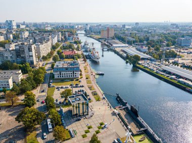 Rusya, Kaliningrad - 21 Eylül 2018: Dolgu ile demirleyen
