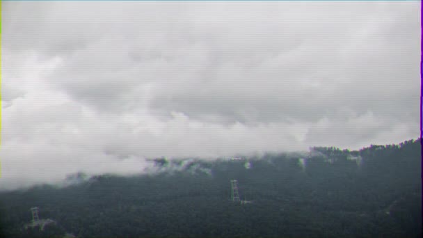 グリッチ効果 ラウラの高原に浮かぶ雲時間の経過 ロシア ビデオ Ultrahd — ストック動画