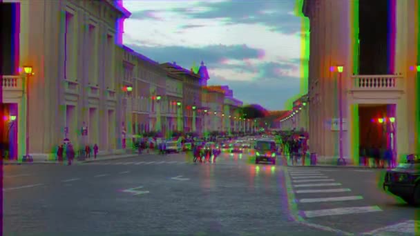 闪烁的效果 Della Conciliazione 意大利罗马 罗马最重要的街道之一 位于博尔戈 Ultrahd — 图库视频影像