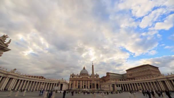 Aksaklık Etkisi Aziz Peter Meydanı Vatican City Roma Italya Zaman — Stok video