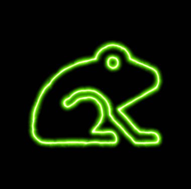 sembol kurbağa Yeşil Neon 