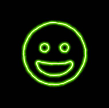 Yeşil Neon sembol grin 