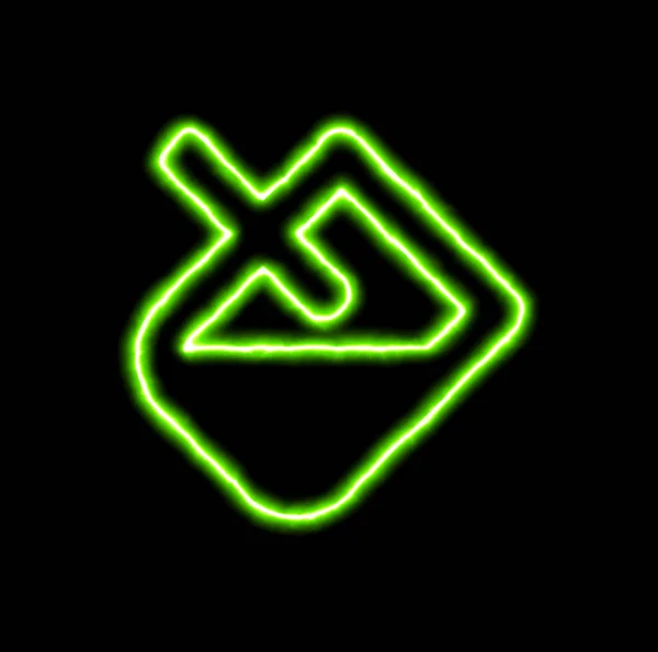 Groene neon symbool te vullen — Stockfoto