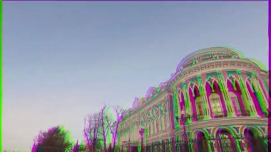 Aksaklık etkisi. House Sevastyanov (Sendikalar Evi) Yekaterinburg, Rusya. Video. Ultrahd (4k))