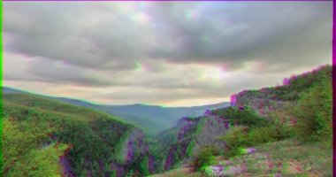 Aksaklık etkisi. Gün batımında Kırım Büyük Kanyonu. Timelapse. Doğal Hdr. Video. Ultrahd (4k))