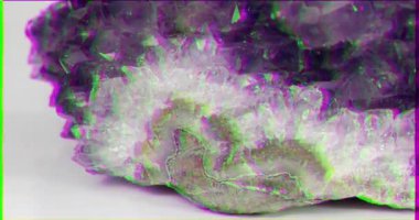 Aksaklık etkisi. Ametist bir Druse olduğunu. Panorama. Close. Video. UltraHD (4k)