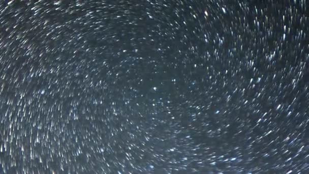 Efek Glitch Bintang Bintang Langit Seperti Meteor Dalam Spiral Lapse — Stok Video