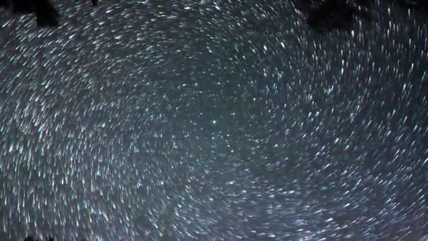 Efeito Falha Estrelas Como Meteoros Numa Espiral Time Lapse Cauda — Vídeo de Stock