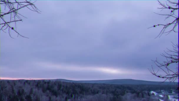 Efeito Falha Manhã Nublada Time Lapse Vídeo Ultrahd — Vídeo de Stock