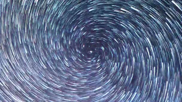 Effet scintillant. Des étoiles dans le ciel comme des météores en spirale vissée. Temps écoulé. Vidéo. UltraHD (4K )