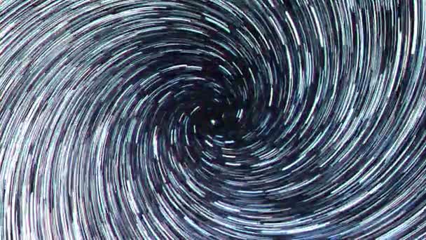Efecto Fallo Técnico Las Estrellas Dibujan Una Línea Cielo Espiral — Vídeos de Stock
