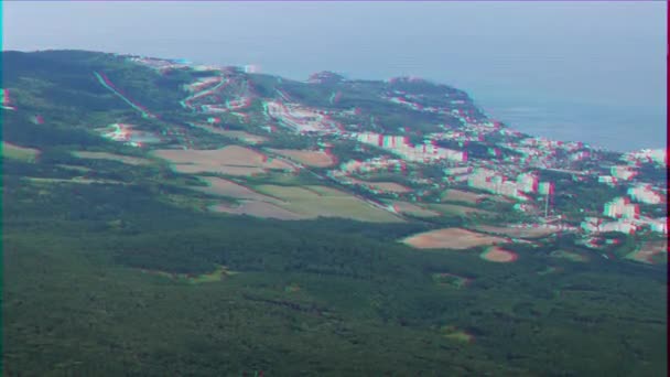 Effet Scintillant Vue Village Gaspra Panorama Crimée Vidéo Ultrahd — Video