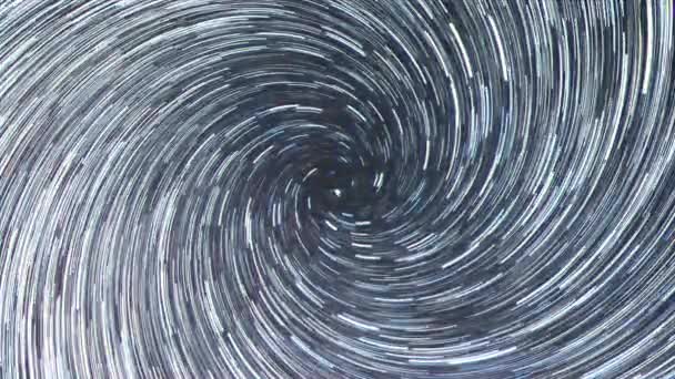 Effet scintillant. Les étoiles tracent une ligne dans le ciel. Spirale. Lignes continues. La Russie. Vidéo 
