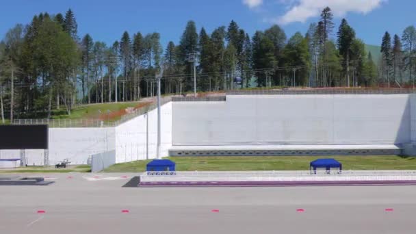 Efeito Falha Estádio Tiro Laura Sochi Rússia Julho 2015 Jogos — Vídeo de Stock