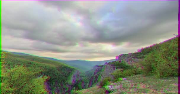 Glitch Effect Zonsondergang Grand Canyon Van Krim Time Lapse Natural — Stockvideo