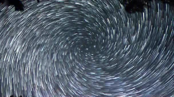 Effet Scintillant Des Étoiles Comme Des Météores Spirale Temps Écoulé — Video