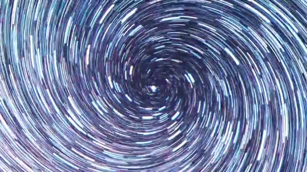 Efeito Falha Estrelas Traçam Uma Linha Céu Espiral Parafuso Zoom — Vídeo de Stock