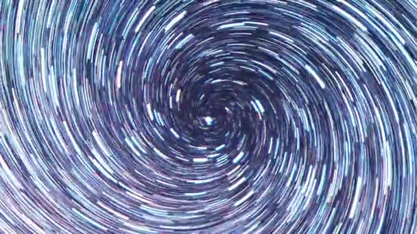 Effet scintillant. Les étoiles tracent une ligne dans le ciel. vis spirale. Zoom. La Russie. Vidéo 