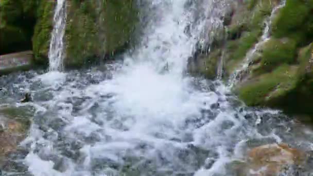 Effetto Glitch Flusso Silver Falls Crimea Video Ultrahd — Video Stock