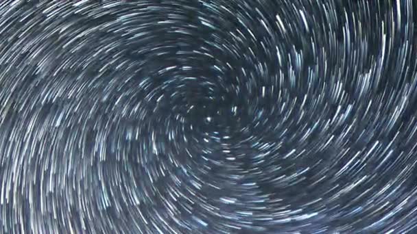 Effet scintillant. Des étoiles dans le ciel comme des météores en spirale. Timelapse. Vidéo 