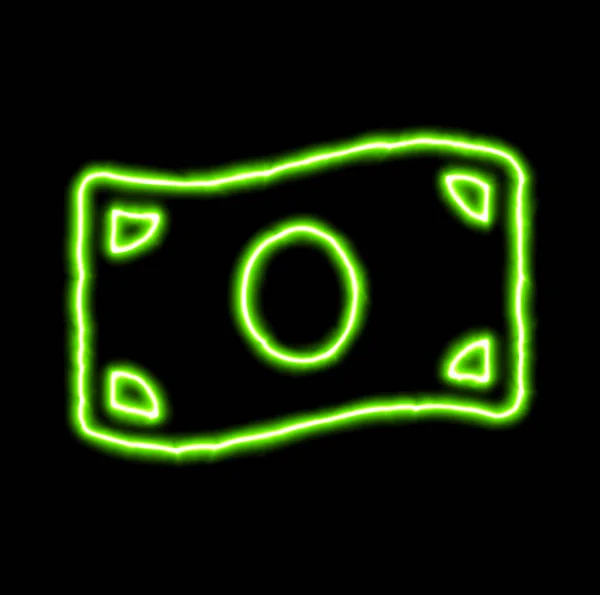 green neon symbol money bill wave