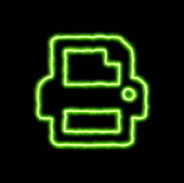 Yeşil Neon sembol baskı 