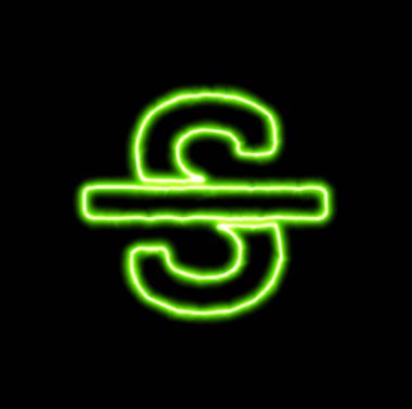 Yeşil Neon sembol üstü çizili 