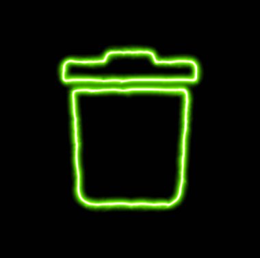 Yeşil Neon sembol çöp 