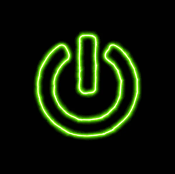 green neon symbol power off