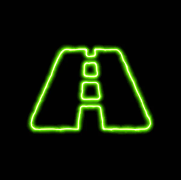 Grön Neon symbol väg — Stockfoto