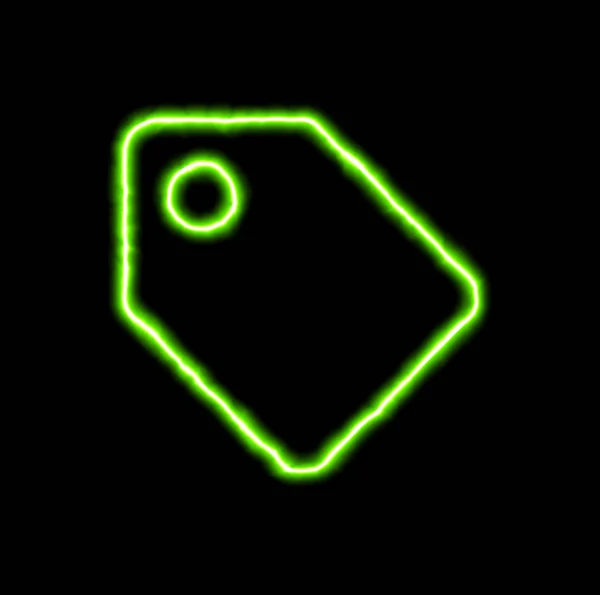 Zielony znacznik Symbol Neon — Zdjęcie stockowe