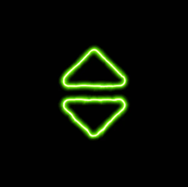 Tipo de símbolo de néon verde — Fotografia de Stock