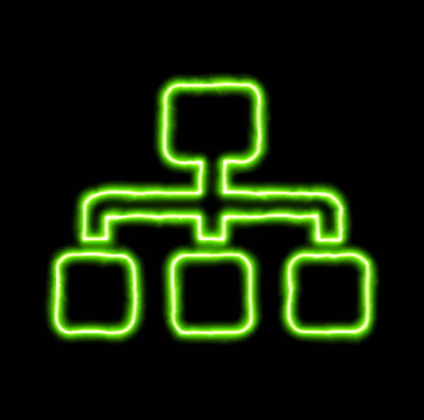 Green neon symbol sitemap — Stock Photo, Image