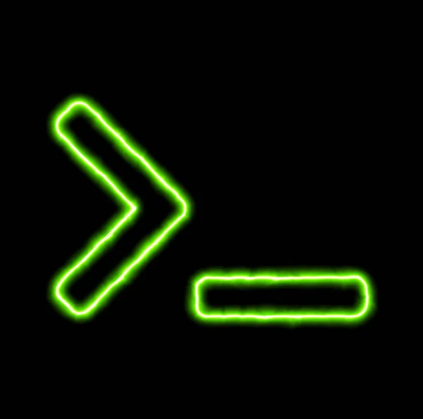 Zöld neon szimbólumterminál — Stock Fotó