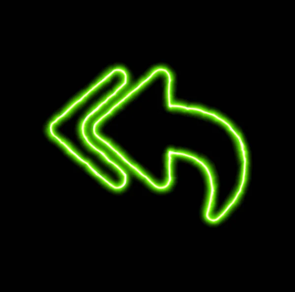 Zielony symbol odpowiedź Neon wszystko — Zdjęcie stockowe
