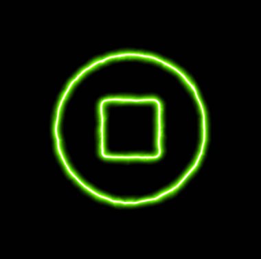 durdurmak daire yeşil Neon sembol 