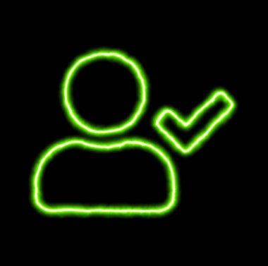 Yeşil Neon sembol Kullanıcı kontrol 