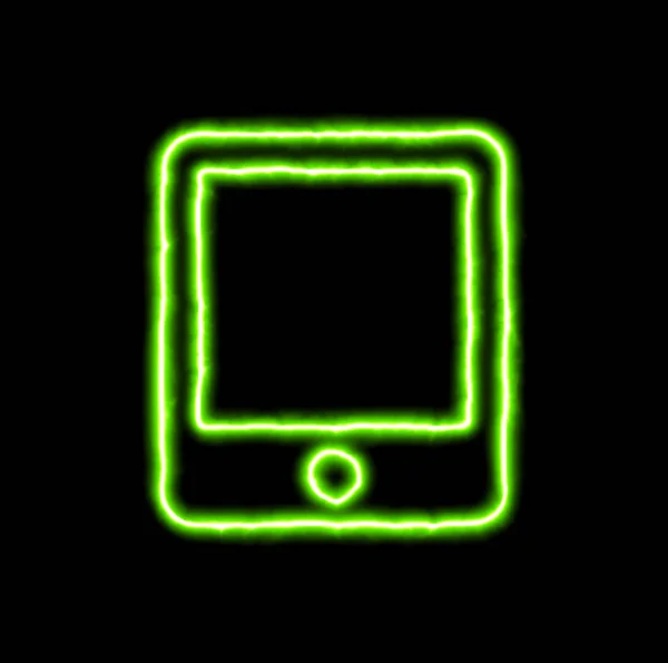 Zielona tabletka symbol Neon — Zdjęcie stockowe