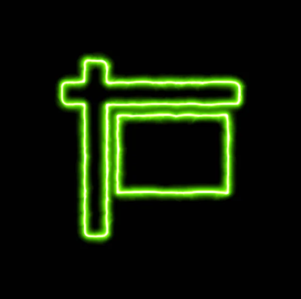 Grönt neonsymbol tecken — Stockfoto