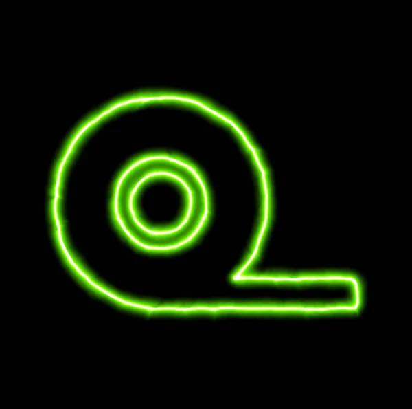 Zielony symbol Neon taśma — Zdjęcie stockowe