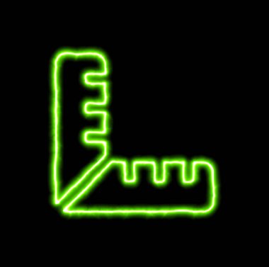 Yeşil Neon sembol cetvel kombine 