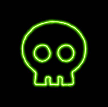 sembol kafatası Yeşil Neon 