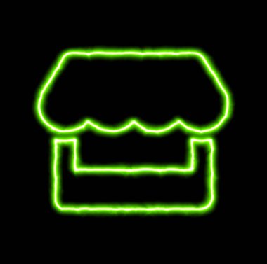 Yeşil Neon sembol mağaza 